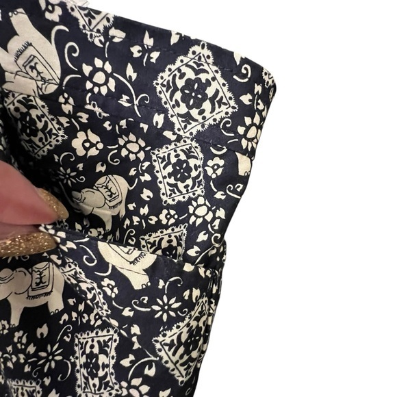 WOMEN'S LIZ CLAIBORNE TABITHA‎ Elephant Novelty Size 12 Wide Leg Cotton Pockets - Picture 4 of 16